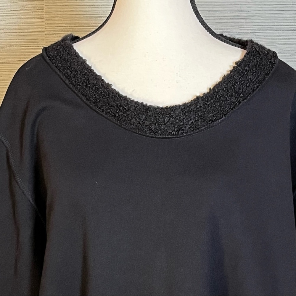 Bodil Mixed Media Patchwork Black Dress Long Sleeve Women’s Size XL Made In USA - Picture 2 of 7